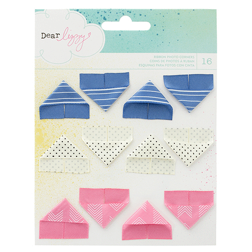 American Crafts - Dear Lizzy Polka Dot Party Collection - Ribbon Photo Corners