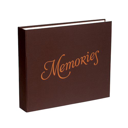 American Crafts - Patterned Cloth Album - 12 x 12 D-Ring - Memories Chestnut