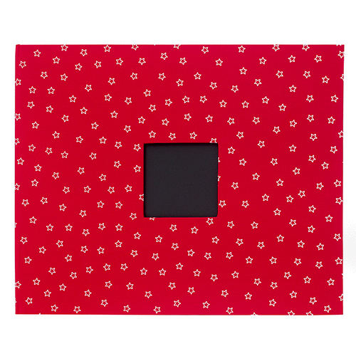 American Crafts - Patterned Cloth Album - 12 x 12 D-Ring - Stars Cardinal