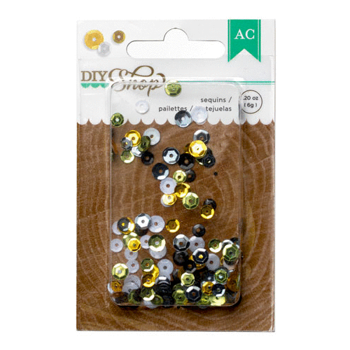 American Crafts - DIY Shop Collection - Sequins - Gold Silver Black White
