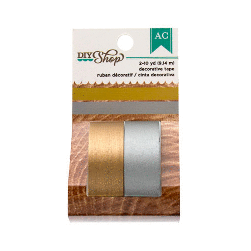American Crafts - DIY Shop Collection - Washi Tape - Solid Metallic Gold and Silver