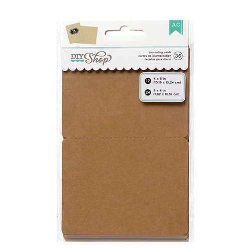 American Crafts - DIY Shop Collection - Journaling Card Pads - 3 x 4 and 4 x 6 - Kraft