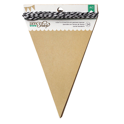 American Crafts - DIY Shop Collection - Banners - 4.5 x 7 - Pennant - Kraft