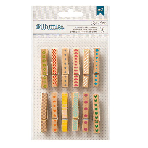 American Crafts - Whittles - Decorated Clothespins - Style