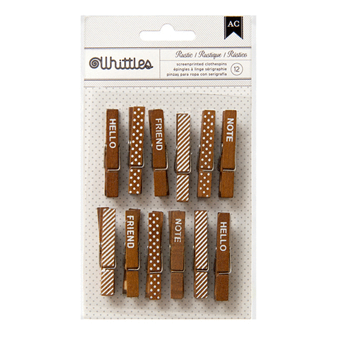 American Crafts - Whittles - Decorated Clothespins - Rustic