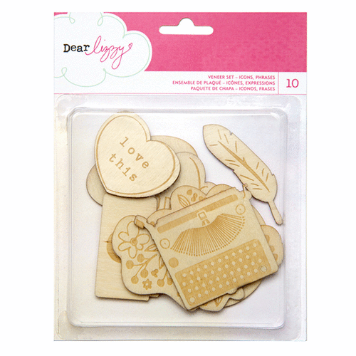 American Crafts - Dear Lizzy Collection - Daydreamer - Wood Veneer Shapes