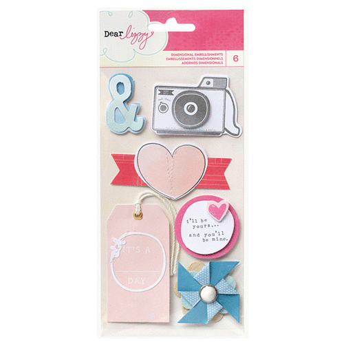 American Crafts - Dear Lizzy Collection - Daydreamer - 3 Dimensional Stickers