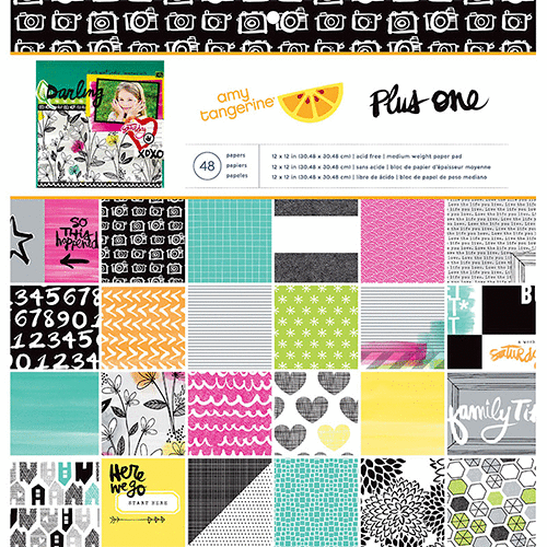 American Crafts - Amy Tangerine Collection - Plus One - 12 x 12 Paper Pad