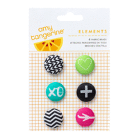 American Crafts - Amy Tangerine Collection - Plus One - Elements - Fabric Brads