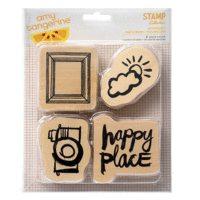 American Crafts - Amy Tangerine Collection - Plus One - Wood Stamps - Attendant