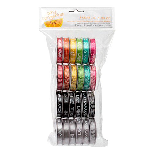 American Crafts - Amy Tangerine Collection - Plus One - Ribbon Value Pack - 24 Spools