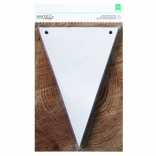 American Crafts - DIY Shop Collection - Banners - 6 x 9 - Pennant - Chipboard - White