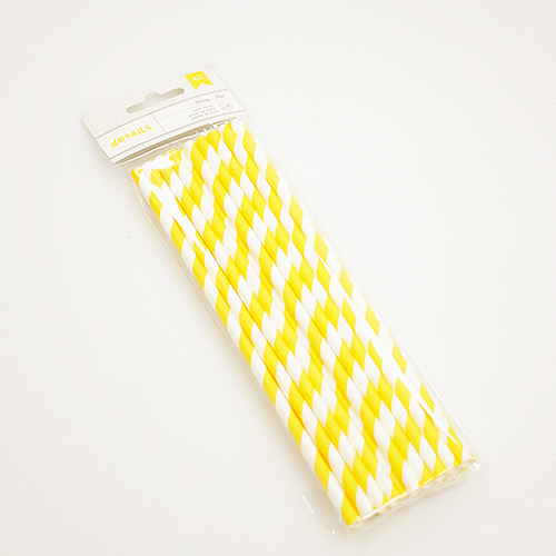 American Crafts - Details - Paper Straws - Lined - Honey