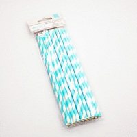 American Crafts - Details - Paper Straws - Lined - Pool