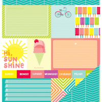 American Crafts - Hashtag Summer Collection - 12 x 12 Double Sided Paper - Sunny Day