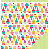 American Crafts - Hashtag Summer Collection - 12 x 12 Double Sided Paper - Cold Treats