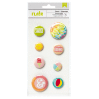 American Crafts - Hashtag Summer Collection - Flair - Self Adhesive Badges - Picnic