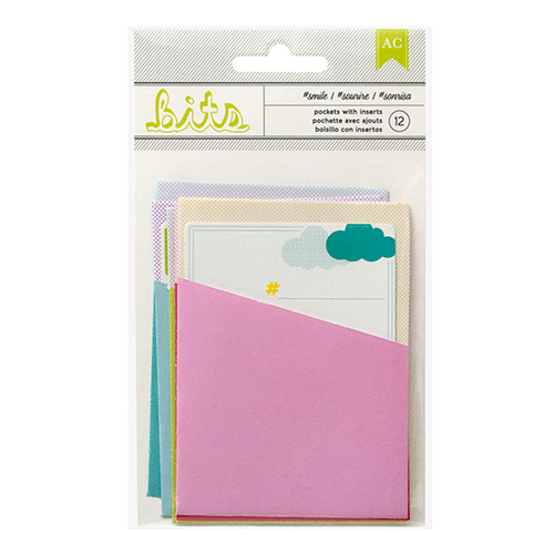 American Crafts - Hashtag Summer Collection - Pocket Tags with Card Inserts - Smile