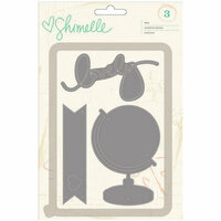American Crafts - Shimelle Collection - Die Set - Globe, Lovely and Banner