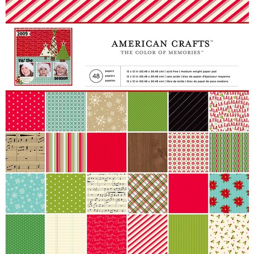 American Crafts - Christmas - 12 x 12 Paper Pad - Christmas