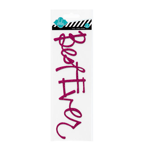 Heidi Swapp - Glitter Word Stickers - Chipboard Titles - Hot Pink - Best Ever