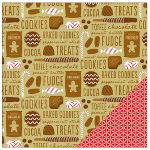 American Crafts - Be Merry Collection - Christmas - 12 x 12 Double Sided Paper - Sweets & Treats