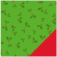 American Crafts - Be Merry Collection - Christmas - 12 x 12 Double Sided Paper - Holly