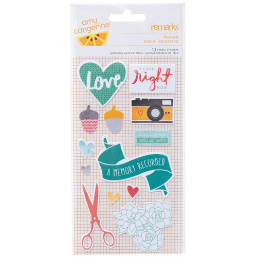 American Crafts - Stitched Collection - Fabric Stickers - Trimmed