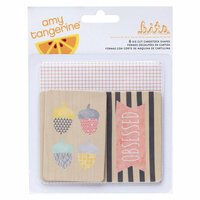 American Crafts - Amy Tangerine Collection - Stitched - Printed Chipboard Shapes