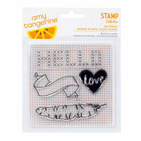 American Crafts - Amy Tangerine Collection - Stitched - Clear Acrylic Stamps - Day Dream