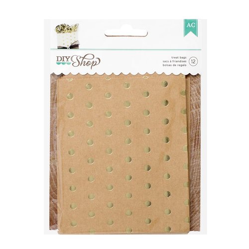 American Crafts - DIY Shop 2 Collection - Treat Bags - Gold Dot