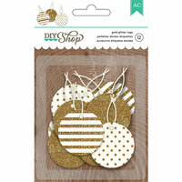 American Crafts - DIY Shop 2 Collection - Tags - Circle - Gold Glitter