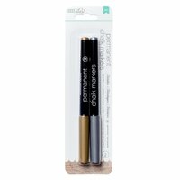 American Crafts - DIY Shop 2 Collection - Permanent Chalk Markers - Medium Point - Gold and Silver