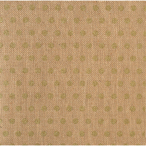 American Crafts - DIY Shop 2 Collection - 12 x 12 Printed Burlap Sheet - Gold Glitter Dots