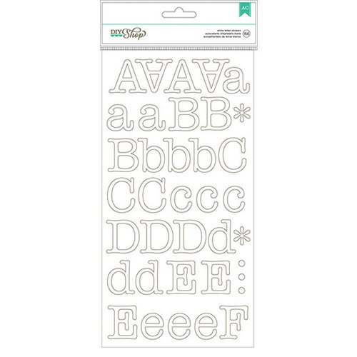 American Crafts - DIY Shop 2 Collection - Large Alphabet Stickers - Typewriter - White