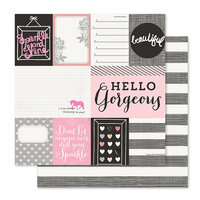 Pink Paislee - Bella Rouge Collection - 12 x 12 Double Sided Paper - Bella Rouge