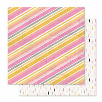 Pink Paislee - Bella Rouge Collection - 12 x 12 Double Sided Paper - Shine