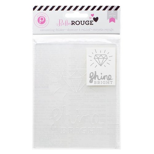 Pink Paislee - Bella Rouge Collection - Embossing Folder - 4 x 6 - Shine Bright