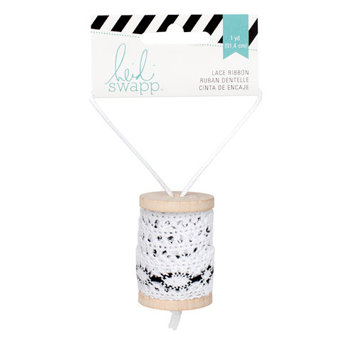 Heidi Swapp - Wanderlust Collection - Ribbon Spool - Lace - Black and White