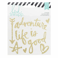 Heidi Swapp - Wanderlust Collection - Vinyl Stickers - Gold Glitter