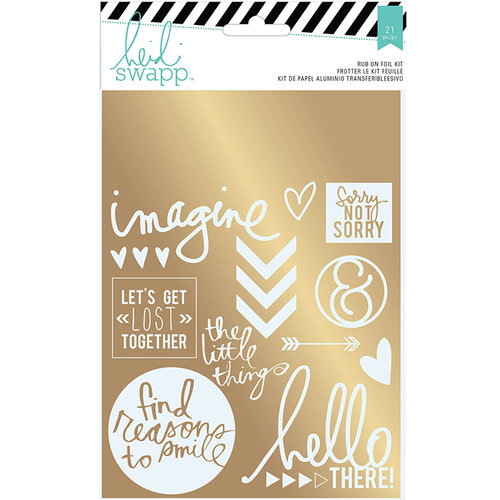 Heidi Swapp - Wanderlust Collection - Foil Rub On Kit - Sentiments