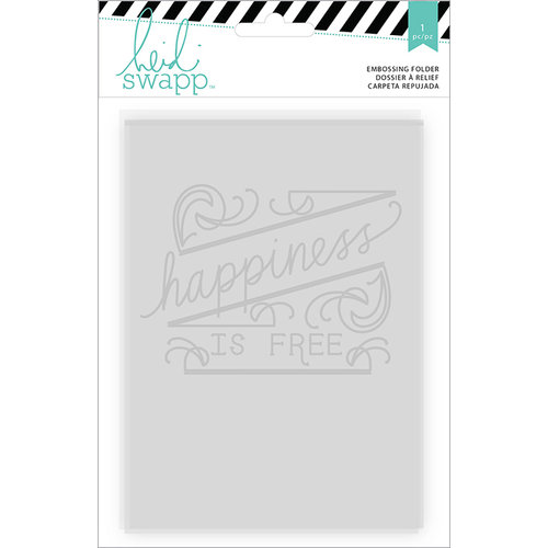 Heidi Swapp - Wanderlust Collection - 5 x 7 Embossing Folders - Happiness