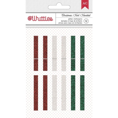 American Crafts - Christmas - Clothespins - Glitter