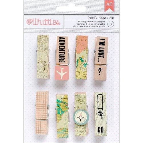 American Crafts - Whittles - Decorated Clothespins - Travel