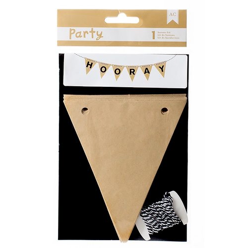 American Crafts - DIY Party - Banner Kit - Black and Kraft