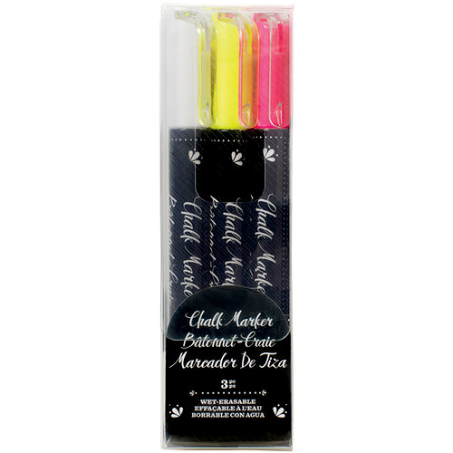 American Crafts - Wet-Erasable Chalk Marker Crayons - Three Pack - Multi