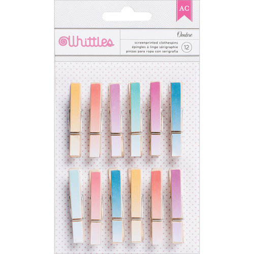 American Crafts - Whittles - Decorated Clothespins - Ombre