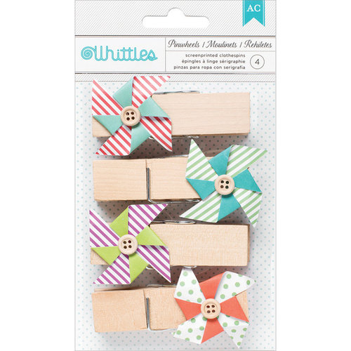 American Crafts - Whittles - Decorated Clothespins - Pinwheels