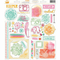 American Crafts - Amy Tangerine Collection - Rise and Shine - Transparent Stickers - Accent and Phrase
