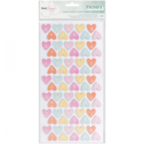 American Crafts - Fine and Dandy Collection - Thickers - Chipboard - Colorful Confetti - Hearts